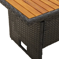 Thumbnail for Gartentisch Schwarz 100x50x43/63 cm Akazienholz & Poly Rattan