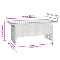 Thumbnail for Gartentisch Schwarz 100x50x43/63 cm Akazienholz & Poly Rattan