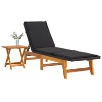 Thumbnail for Sonnenliege mit Tisch Poly Rattan und Massivholz Akazie