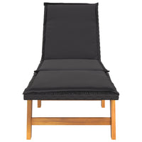 Thumbnail for Sonnenliege mit Tisch Poly Rattan und Massivholz Akazie