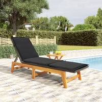 Thumbnail for Sonnenliege mit Tisch Poly Rattan und Massivholz Akazie