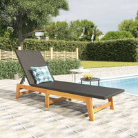 Thumbnail for Sonnenliege Schwarz und Braun Poly Rattan & Massivholz Akazie