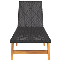 Thumbnail for Sonnenliege mit Tisch Poly Rattan und Massivholz Akazie