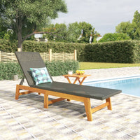 Thumbnail for Sonnenliege mit Tisch Poly Rattan und Massivholz Akazie