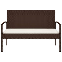 Thumbnail for Gartenbank mit Kissen Braun 105 cm Poly Rattan