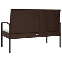 Thumbnail for Gartenbank mit Kissen Braun 105 cm Poly Rattan