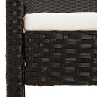 Thumbnail for Gartenbank mit Kissen Schwarz 105 cm Poly Rattan