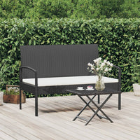 Thumbnail for Gartenbank mit Kissen Schwarz 105 cm Poly Rattan