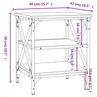 Thumbnail for Beistelltische 2 Stk. Braun Eichen-Optik 40x42x50 cm