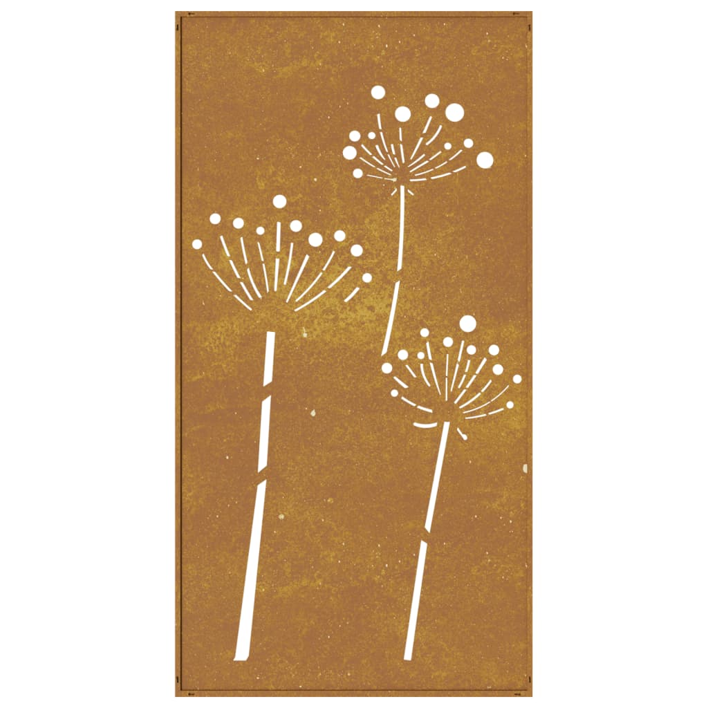 Garten-Wanddeko 105x155 cm Cortenstahl Blumen-Design