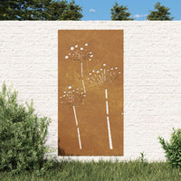 Thumbnail for Garten-Wanddeko 105x155 cm Cortenstahl Blumen-Design