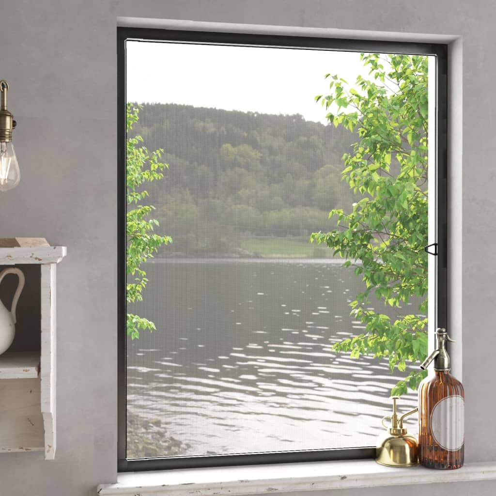 Insektenschutz für Fenster Anthrazit 80x100 cm