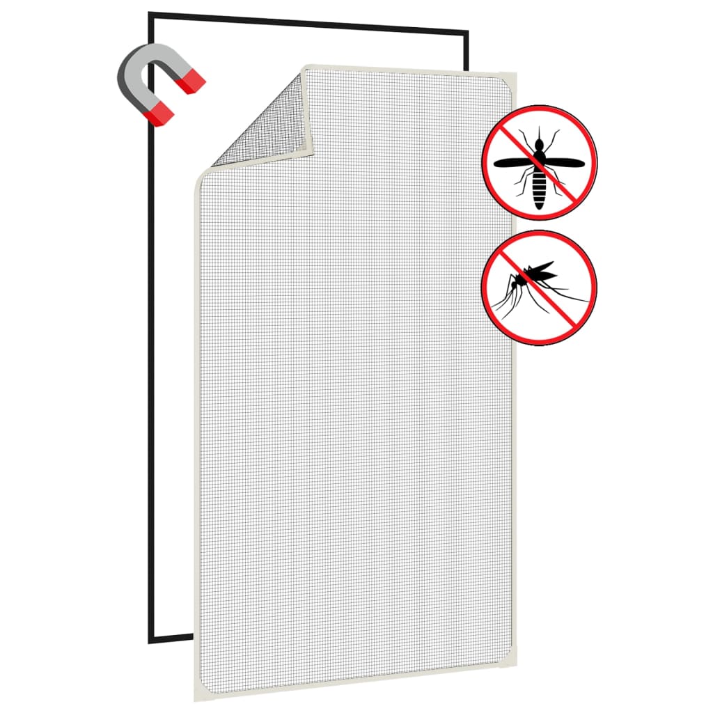 Magnet-Insektenschutz für Fenster Weiß 80x140 cm