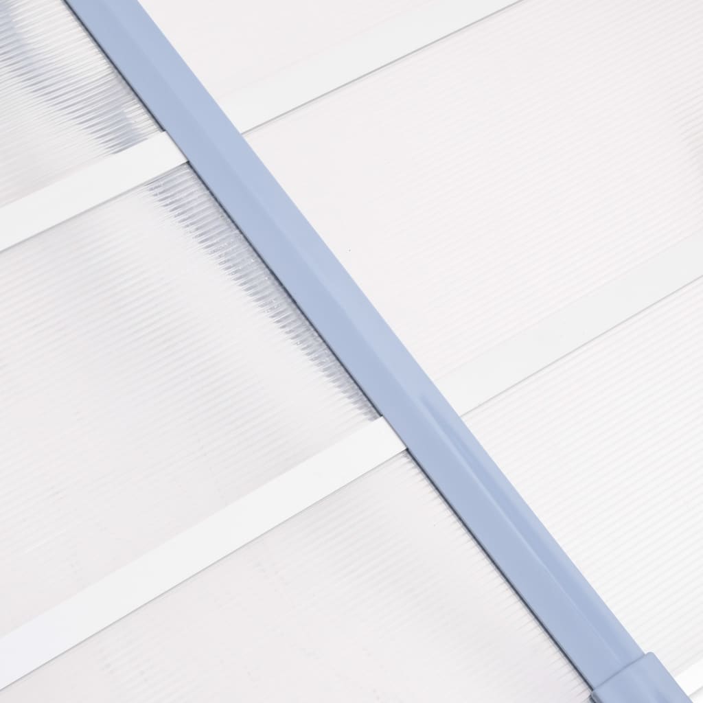 Türvordach Grau und Transparent 122x90 cm Polycarbonat
