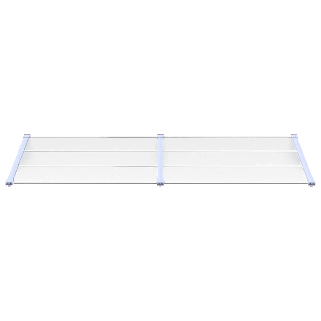 Türvordach Grau und Transparent 239x90 cm Polycarbonat