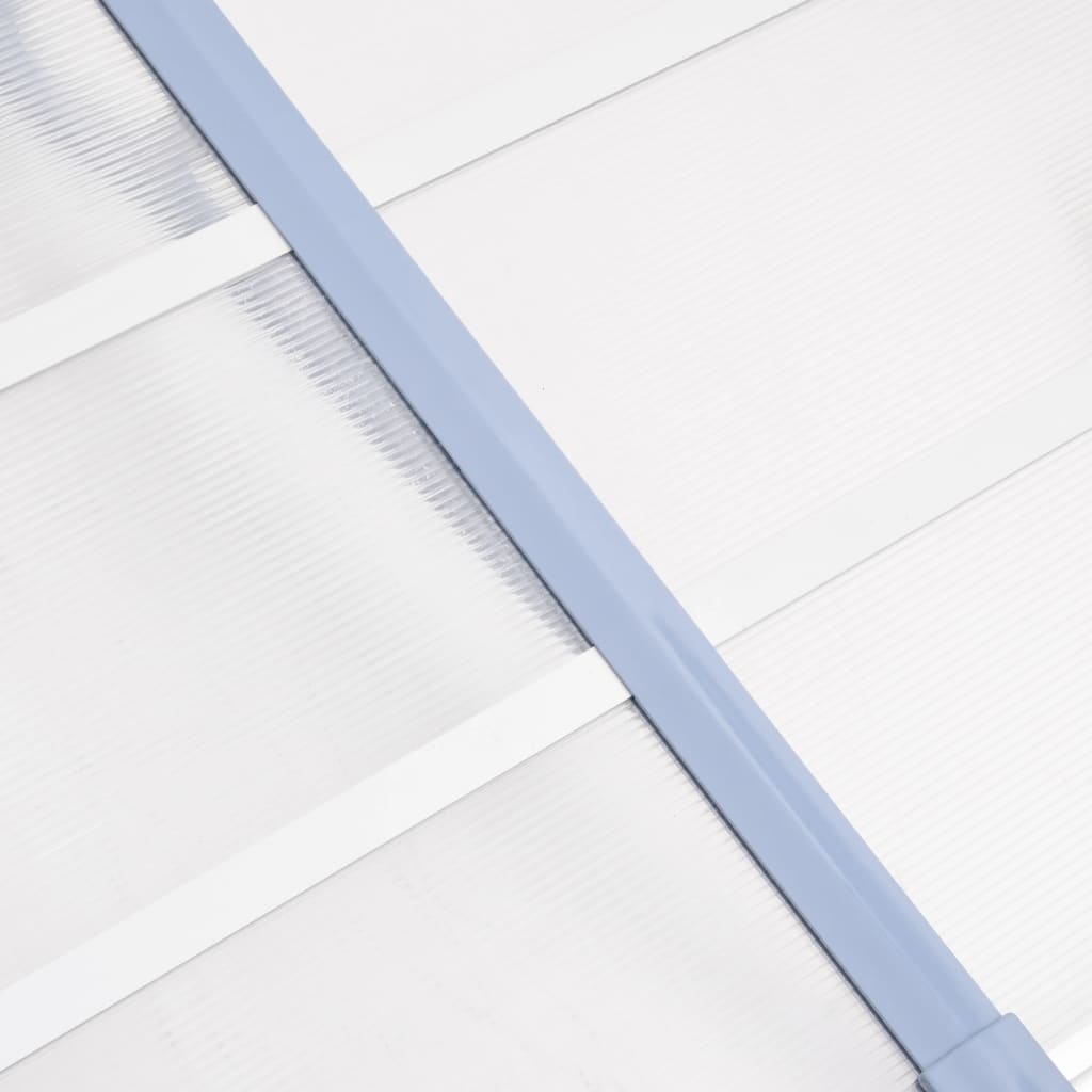 Türvordach Grau und Transparent 358,5x90 cm Polycarbonat