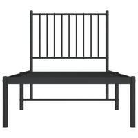 Thumbnail for Bettgestell mit Kopfteil Metall Schwarz 75x190 cm