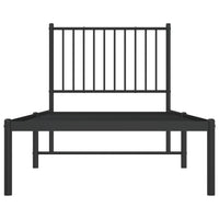 Thumbnail for Bettgestell mit Kopfteil Metall Schwarz 80x200 cm
