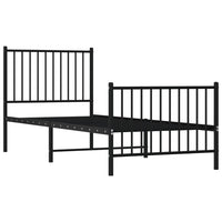 Thumbnail for Bettgestell mit Kopf- und Fußteil Metall Schwarz 80x200 cm