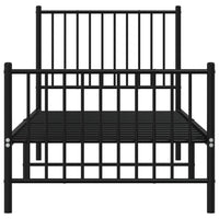 Thumbnail for Bettgestell mit Kopf- und Fußteil Metall Schwarz 80x200 cm