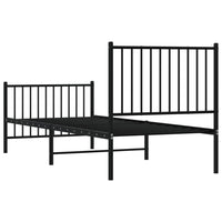 Thumbnail for Bettgestell mit Kopf- und Fußteil Metall Schwarz 80x200 cm