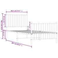 Thumbnail for Bettgestell mit Kopf- und Fußteil Metall Schwarz 80x200 cm