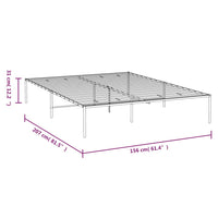 Thumbnail for Bettgestell Weiß 208x158x31 cm Stahl