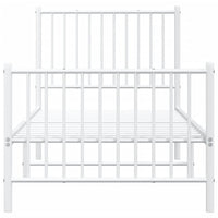 Thumbnail for Bettgestell mit Kopf- und Fußteil Metall Weiß 80x200 cm