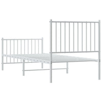 Thumbnail for Bettgestell mit Kopf- und Fußteil Metall Weiß 80x200 cm