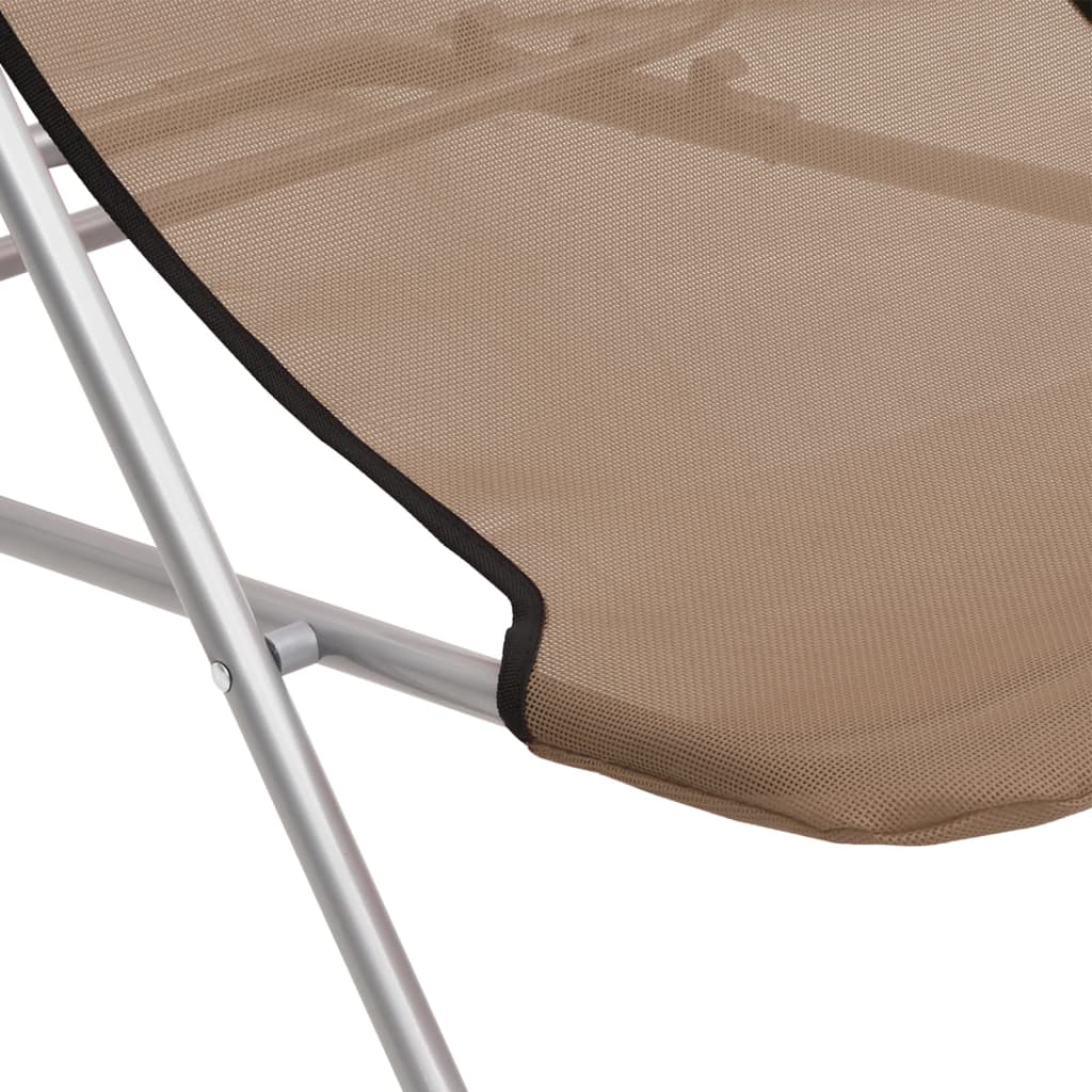 Strandstühle 2 Stk. Taupe Textilene & Pulverbeschichteter Stahl