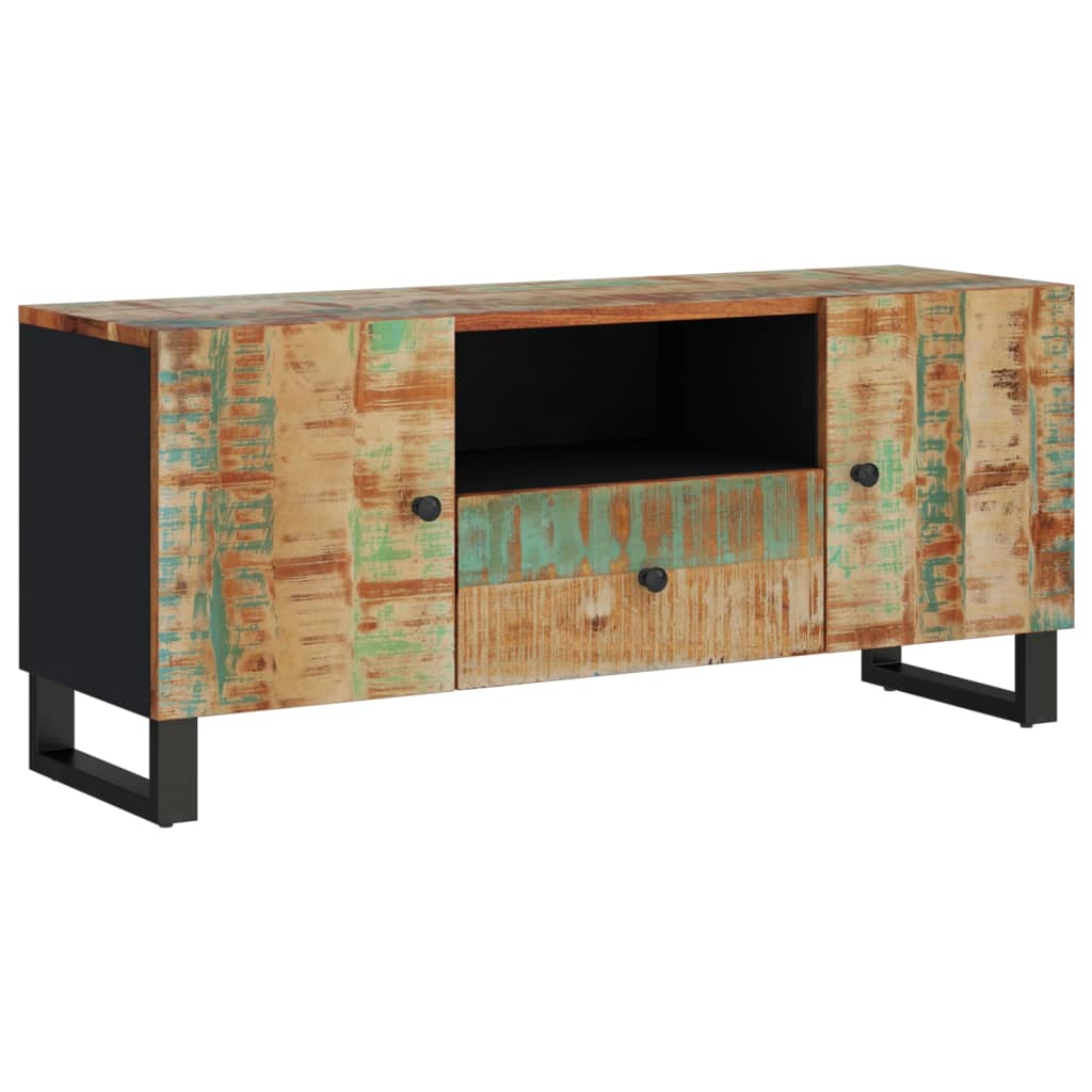 TV-Schrank 105x33,5x46 cm Altholz Massiv & Holzwerkstoff