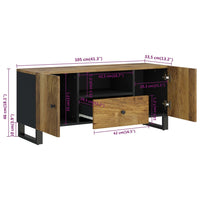 Thumbnail for TV-Schrank 105x33,5x46 cm Massivholz Mango & Holzwerkstoff
