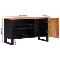 Thumbnail for TV-Schrank 80x33x46 cm Massivholz Akazie & Holzwerkstoff