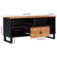 Thumbnail for TV-Schrank 100x33x46 cm Massivholz Akazie & Holzwerkstoff
