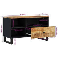 Thumbnail for TV-Schrank 80x33x46 cm Massivholz Mango & Holzwerkstoff