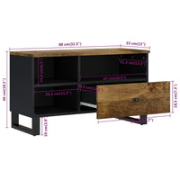Thumbnail for TV-Schrank 80x33x46 cm Massivholz Mango & Holzwerkstoff