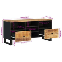 Thumbnail for TV-Schrank 100x33x46 cm Massivholz Mango & Holzwerkstoff