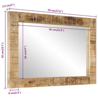 Thumbnail for Spiegel 70x50 cm Massivholz Mango und Glas