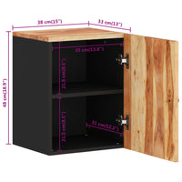 Thumbnail for Bad-Wandschrank 38x33x48 cm Massivholz Akazie