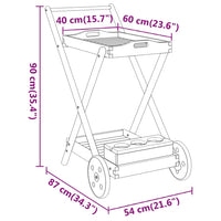 Thumbnail for Teewagen 54x87x90 cm Massivholz Akazie