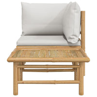 Thumbnail for 2-tlg. Garten-Lounge-Set Hellgraue Kissen Bambus