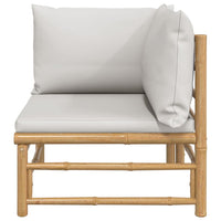 Thumbnail for Garten-Ecksofa mit Hellgrauen Kissen Bambus