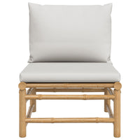Thumbnail for Garten-Mittelsofa mit Hellgrauen Kissen Bambus