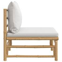 Thumbnail for Garten-Mittelsofa mit Hellgrauen Kissen Bambus