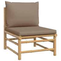 Thumbnail for 3-tlg. Garten-Lounge-Set mit Taupe Kissen Bambus