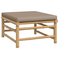 Thumbnail for 3-tlg. Garten-Lounge-Set mit Taupe Kissen Bambus