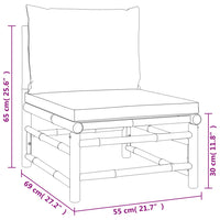 Thumbnail for 3-tlg. Garten-Lounge-Set mit Taupe Kissen Bambus