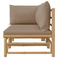 Thumbnail for 2-tlg. Garten-Lounge-Set mit Taupe Kissen Bambus