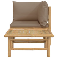 Thumbnail for 2-tlg. Garten-Lounge-Set mit Taupe Kissen Bambus