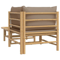 Thumbnail for 2-tlg. Garten-Lounge-Set mit Taupe Kissen Bambus